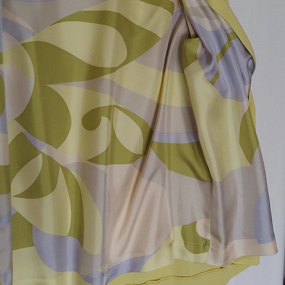 Mila Schon Silk Lined Open Blazer Womens Size 6 / 40 Yellow Green Jacket Italy - Picture 8 of 9